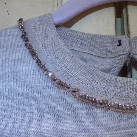J. Crew Gray Embellished Sweater - Picture 4 of 4